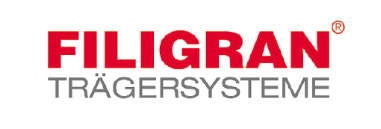 Filigran Trägersysteme logo: red 'FILIGRAN' text with gray 'TRÄGERYSTEME' underneath.
