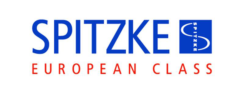 Spitzke European Class logo: blue wordmark with a blue square badge containing a white S, and red EUROPEAN CLASS text beneath.