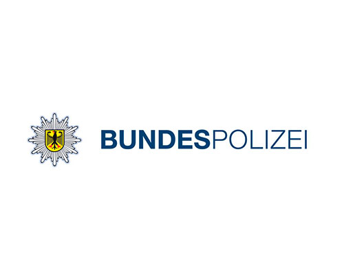 Bundespolizei logo featuring the star-shaped emblem and the words BUNDESPOLIZEI in blue