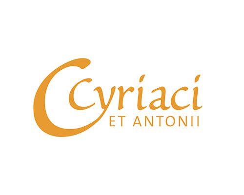 Cyriaci et Antonii logo in orange serif type on white background.
