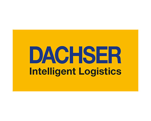 DACHER logo with the words Intelligent Logistics on a yellow background.