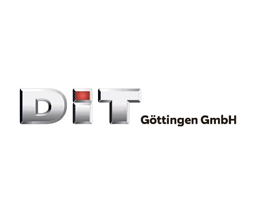 DIT Göttingen GmbH logo featuring chrome-styled letters with a red square on the 'i' and the company name to the right.