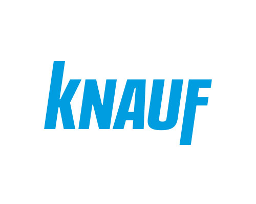 Blue KNAUF logo on white background