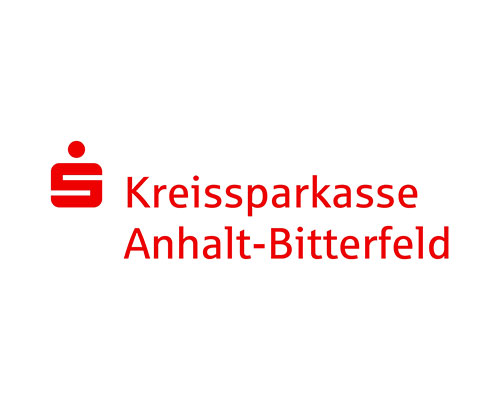 Kreissparkasse Anhalt-Bitterfeld logo with red emblem and red text on white background