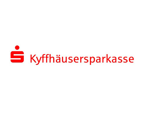 Kyffhäusersparkasse logo: red emblem to the left and the brand name in red on a white background