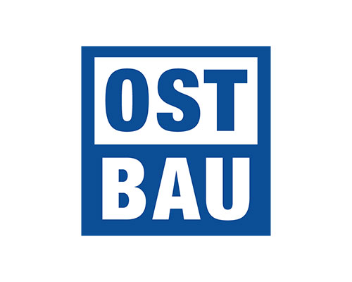 OST BAU logo: blue square with white text 'OST' over 'BAU'.