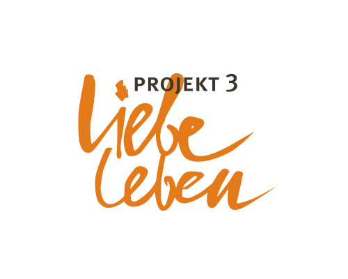 Projekt 3: Liebe Leben logo in orange handwritten script.