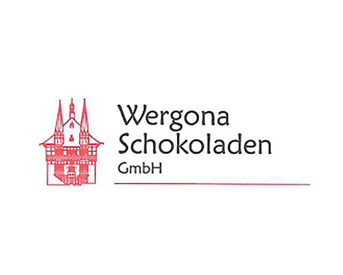 Wergona Schokoladen GmbH logo with a red castle crest and the company name.