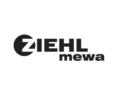 Ziehl Mewa logo: a black circular emblem with a stylized Z, followed by bold 'ZIEHL' and 'mewa' text.